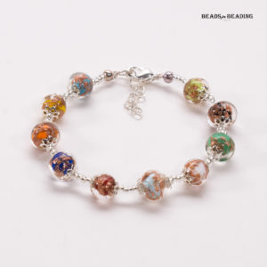 Civitas - Murano glass bracelet, aventurine and Murano seed beads