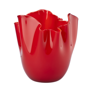 Vaso Fazzoletto Opalino Rosso Vivo
