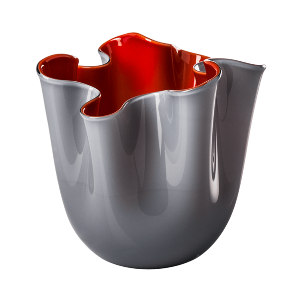 Fazzoletto Opalino Vase - Grape and Red interior
