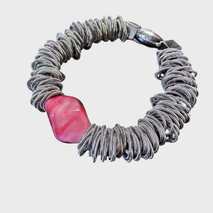 Maratea - Design bracelet in blown Murano glass and steel