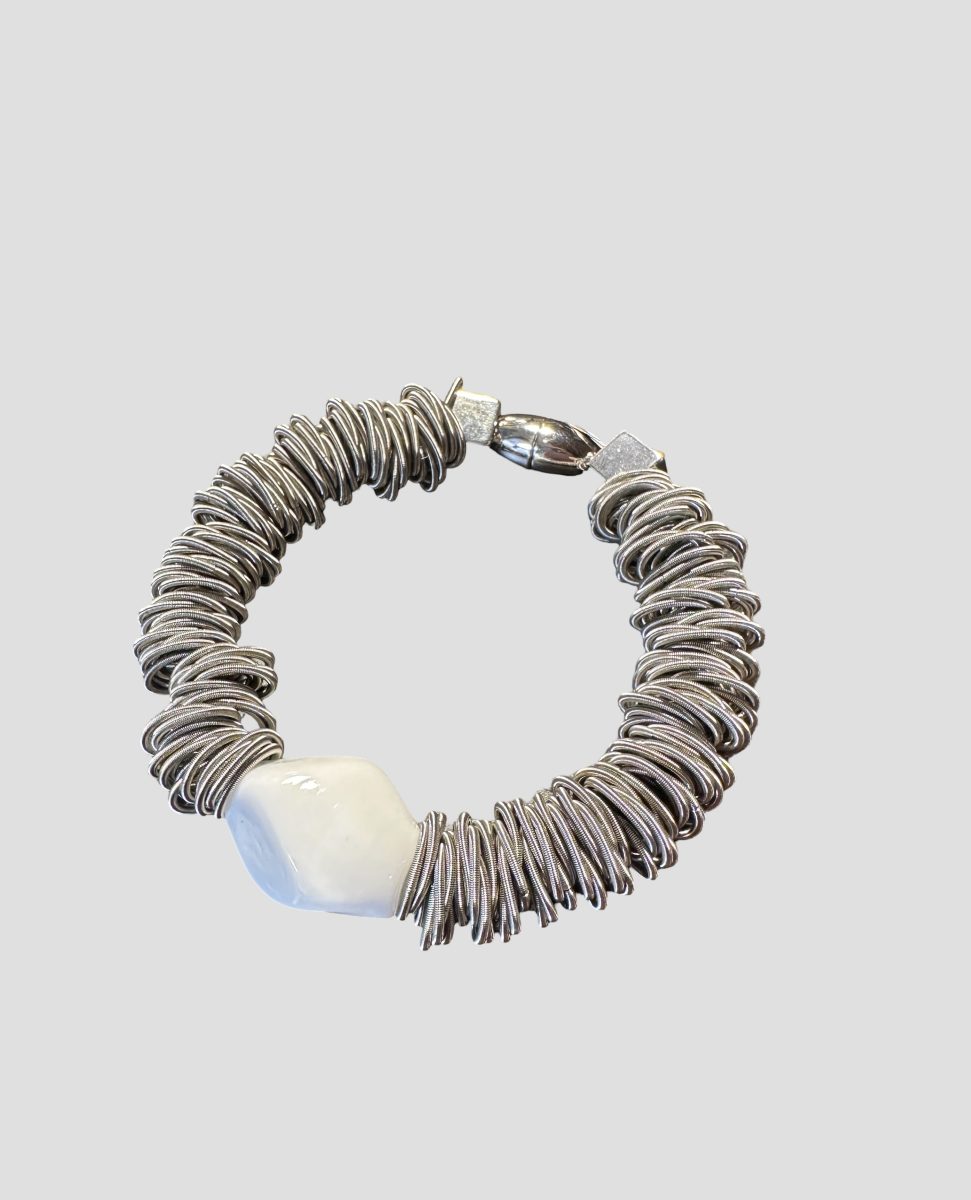 Maratea - Design bracelet in blown Murano glass and steel - Image 33