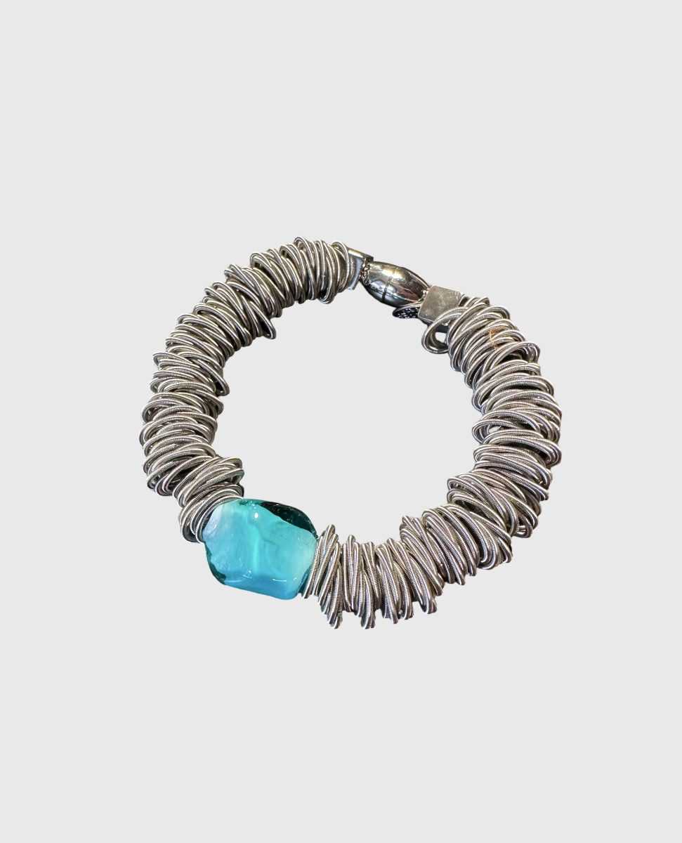 Maratea - Design bracelet in blown Murano glass and steel - Image 31